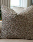 Block Printed Thick Linen Throw Pillow Cover - Keri Jaal
