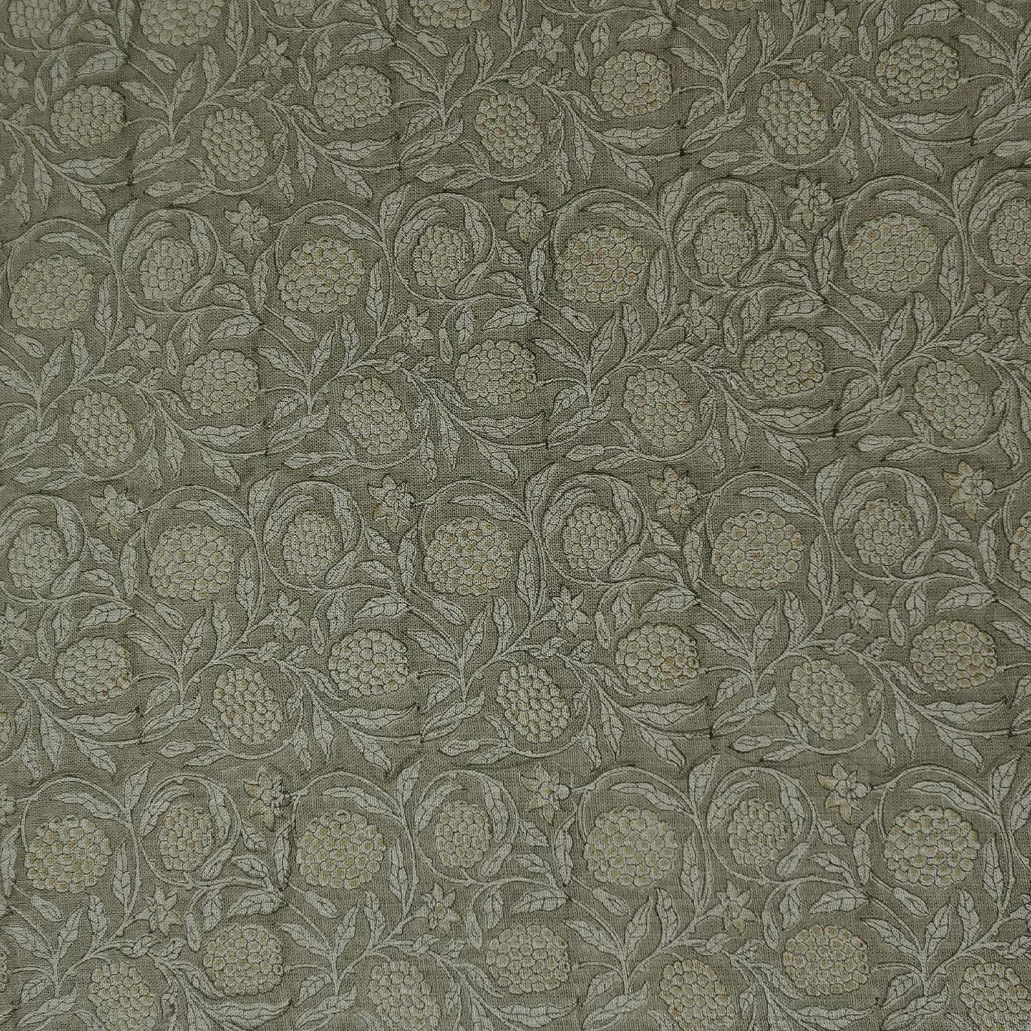 Indian Handblock Printed Floral Roman Shade in Pure Linen Window Blind Rustic Charm - Meraki