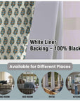 Floral Boho Block Print Blackout Curtains - Grommet Linen Window Shades - Lil Paisley