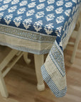 INDIAN HANDMADE FLORAL BLOCK PRINTED TABLE COVER AND RUNNER COVER FALL DECOR - MOR MUKUT