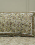 Decorative pillow with floral pattern Hand block printed bedding, Indian block print bedsheets, Floral print cotton bedsheet