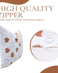Handmade Ghost Orange & Brown Cushion Cover Block Printed on Thick White Cotton for Traditional & Elegant Decor