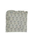 Premium Block Printed Frill Ruffled Table Napkins Pure Linen With Pathjhad Gray