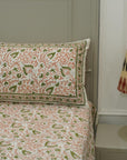 Cotton bedsheet for king, queen and twin size bed, made from 100% cotton fabric bedspread, floral block print handmade printed bedspread for king size bed - Fabritual
