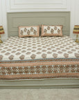 Cotton bedsheet for king, queen and twin size bed, made from 100% cotton fabric bedspread, floral block print handmade printed bedspread for king size bed.