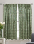Floral Block Print Window Curtains - Valance Treatments - Himachal