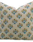 Handmade Floral Green Accent Cushion Cover - Diwali Flower