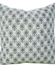 Handblock Printed Viscous Linen Pillow Cover Gray&Blue - Gurukul