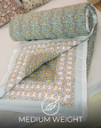Handcrafted Block Printed Cotton Quilts – Medium Weight Warmth & Elegance