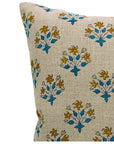 Handmade Floral Green Accent Cushion Cover - Diwali Flower