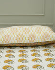 Handmade decoartive floral bedsheet with pillow cover set, hand block print fabric, soft flat bedcover and pillow cover, farmhouse bohemian cotton bedcover, bedspread for king size bed, Indian boho bedding.