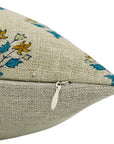Handmade Floral Green Accent Cushion Cover - Diwali Flower