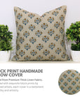 Handmade Floral Green Accent Cushion Cover - Diwali Flower