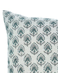 Handblock Printed Viscous Linen Pillow Cover Gray&Blue - Gurukul
