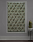 Hand Block Printed Floral Roman Shade Custom Pure Linen Window Treatment - GULAB