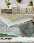 Handcrafted Block Printed Cotton Quilts – Medium Weight Warmth & Elegance