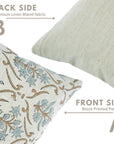 Designer Floral HandBlock Printed Linen Cushion Wrap/Cases - Vishal Pushpa