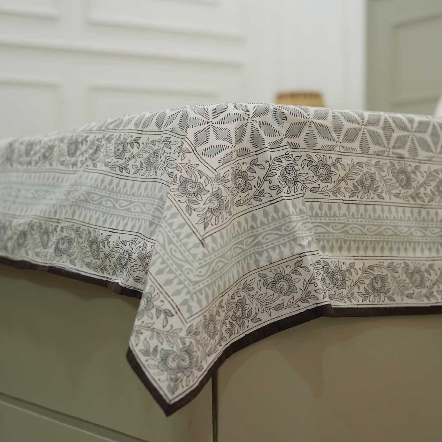 Soft 100% cotton bedsheet with intricate handmade block print detailing.