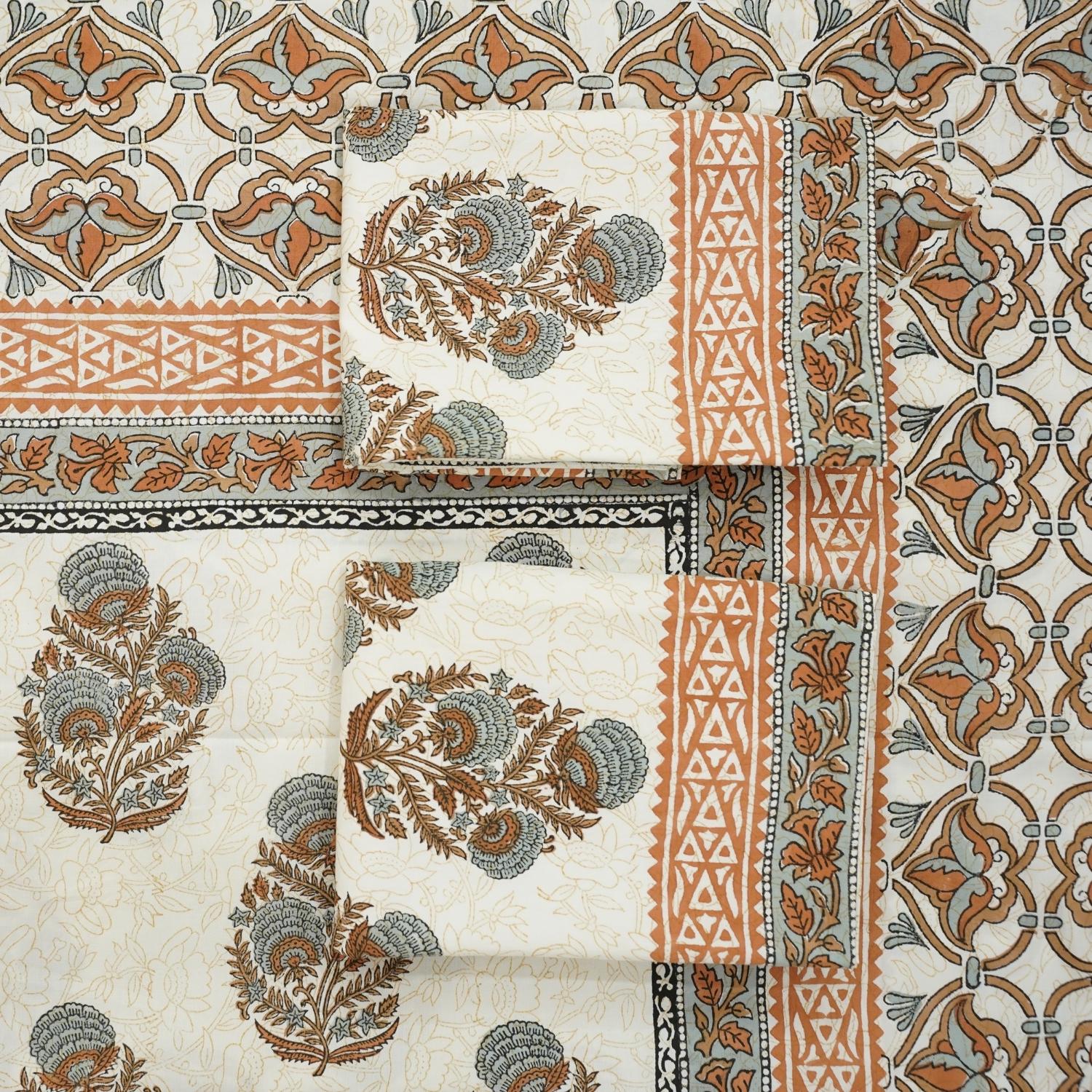 Floral bedding India, Printed cotton flat sheet, Boho chic bedding cotton, Nature printed bed linens, Soft cotton shams, Farmhouse floral bedding.