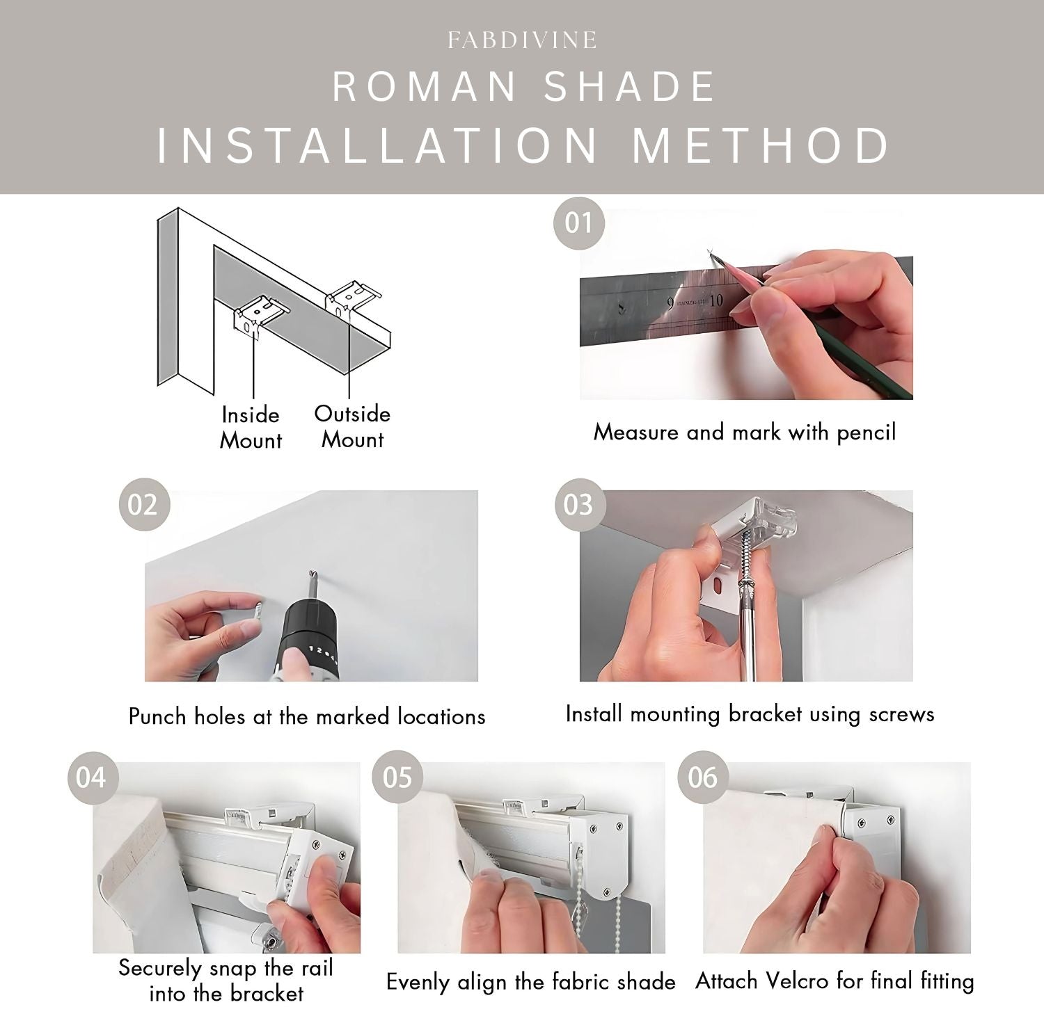 Roman Shade Installation Method