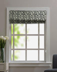 Farmhouse Blackout Roman Shade Linen Block Printed Window Blind - MANIKARNIKA