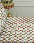 Floral block print 100% cotton bedsheet, natural bedding, decorative cotton bedspreads, colorful printed bedsheet for bedrooms, living room.