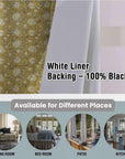 Floral Linen Blackout Curtains Hand Block Printed Indian Art For Living Room Bedroom Decor - Aradhana