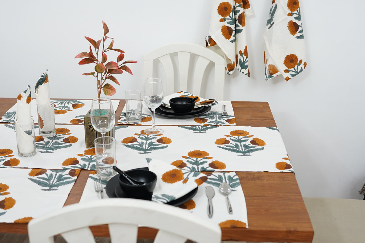 Thick Cotton White Table Runner – Badshah | Elegant Dining Decor