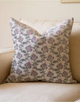 Madhubala Pink Floral Hand Block Printed Heavy Cotton Pillow Cover/Case