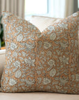 Thick Linen Block Printed Designer Boho Pillow/Cushion Cover - Manikarnika
