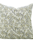 Floral Block Printed Linen Blend Pillow Cover For Bed/Living Room - Kamaldutta