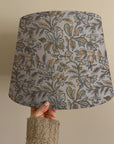 Handcrafted Pure Linen Drum Lamp Shade Gray - Qudrat Patterns