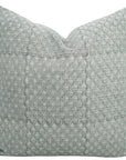 Block Printed Gray Mini Floral Throw Pillow Covers for Farmhouse Decor in Pure Linen - Riva