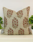Block print Pillow cover for sofa, couch or bed- Pure Linen- VIRAT - Fabdivine