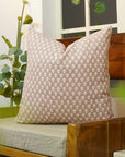 Square/Lumber block print pillow cover- Duck Canvas- PINKCITY - Fabdivine