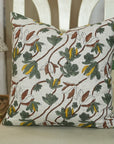 Hand Block Print Cotton Linen designer pillow cover- Shivri - Fabdivine