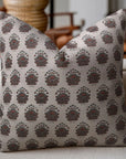 Designer Floral HandBlock Printed Pure Linen Pillow Cover - Bheeshma