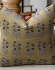 Block Printed Floral Designer Thick Linen Throw Pillow Cover - Inderdhanush