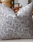 Block Print Pillow Cover For Sofa/Couch Or Bed - Thick Cotton White - Jaldhara