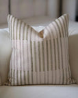 Block Printed Floral Phadi Green and White Throw Pillows Cover - Duck Canvas