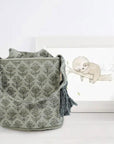 BLOCK PRINTED LINEN FLORAL BASKETS STORAGE FOR HOME DECOR & SHOPPING ORGANIZER - TARANGINI