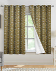 Floral Linen Blackout Curtains Hand Block Printed Indian Art For Living Room Bedroom Decor - Aradhana