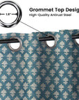 Hand Block Printed Blackout Curtains - Floral Room Darkening Grommet Design for Living Room - Pinkcity