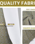 Floral Printed Thick Linen Blackout Curtains with Grommets - Room Darkening Treatment - Manikarnika