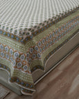 With this bedsheet and pillow cover set, embrace floral beauty created by hand. Block printed on cotton, this set brings cultural richness and relaxed elegance to any decor.
