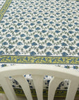 HANDCRAFTED INDIAN BLOCK PRINTED TABLE COVER 100% COTTON FABRIC AND NAPKINS RUNNER - KUSUM