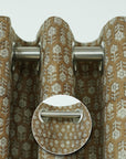 Linen Block Print Curtains - Minimalist Indian Window Treatments - Tulsi Buti