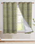 Pure Linen Blackout Grommet Curtain - Room Darkening Hand Block Print Window Treatment - Madhuvan