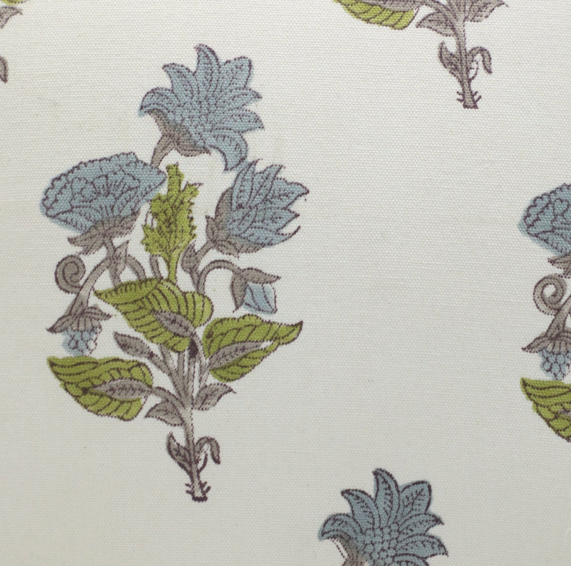 Handmade print thick cotton white fabric ABHISHEK - Fabdivine