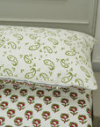 pillow cover with both side print, decorative pillow cover set, hand block print 100% cotton bedsheet, floral cotton bedcover with pillow cover set,flat sheet with block prints.